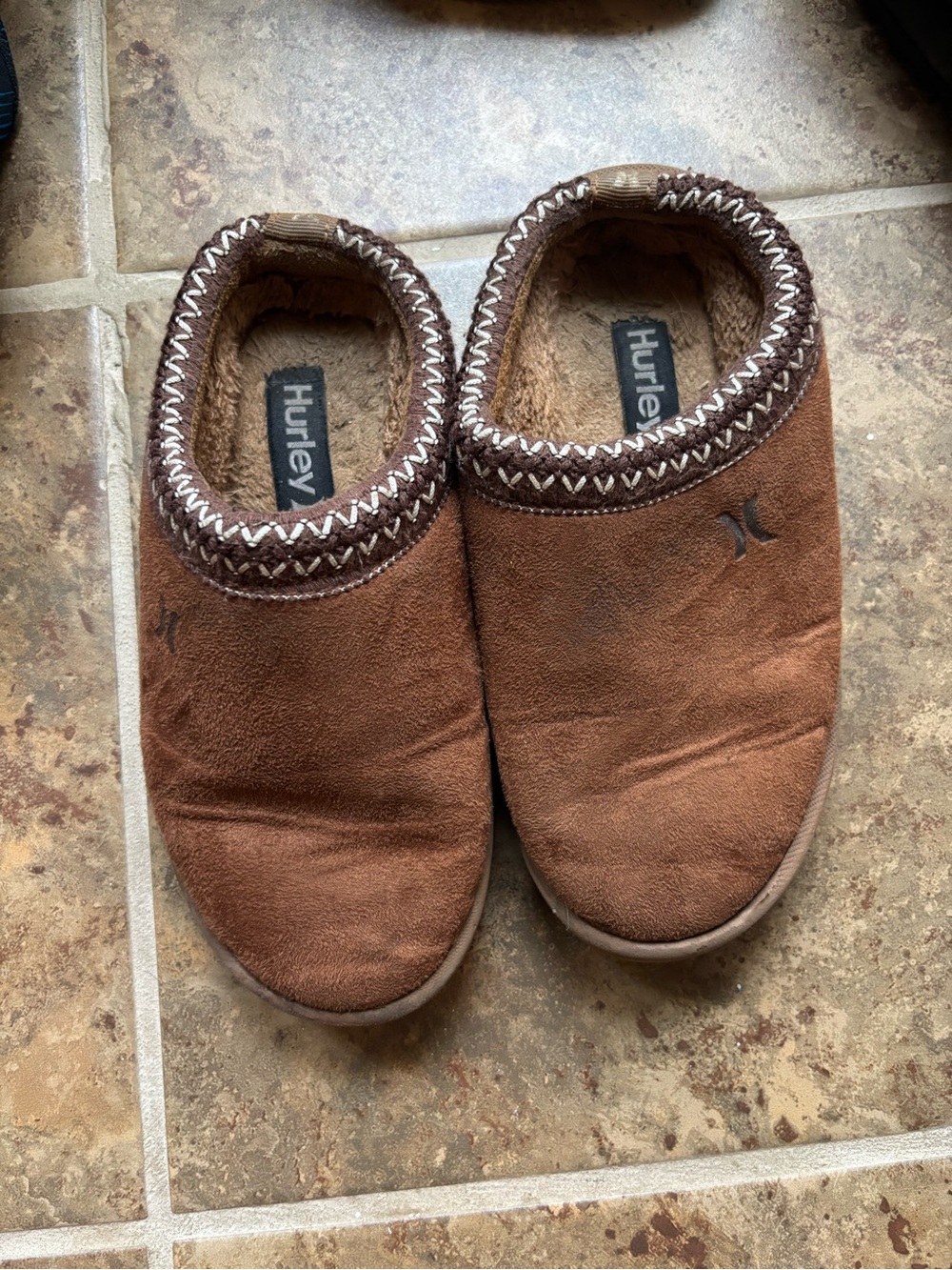 Hurley Brown Suede Cozy Slip-On House Shoes